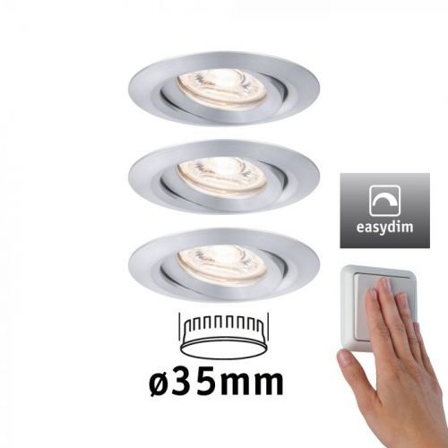 PAULMANN LED vestavné svítidlo Nova mini Plus EasyDim výklopné 3x4,2W 2700K hliník 230V 929.75 92975