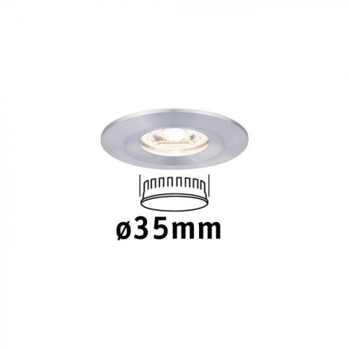 PAULMANN LED vestavné svítidlo Nova mini nevýklopné IP44 1x4W 2700K hliník broušený 230V 943.04 94304