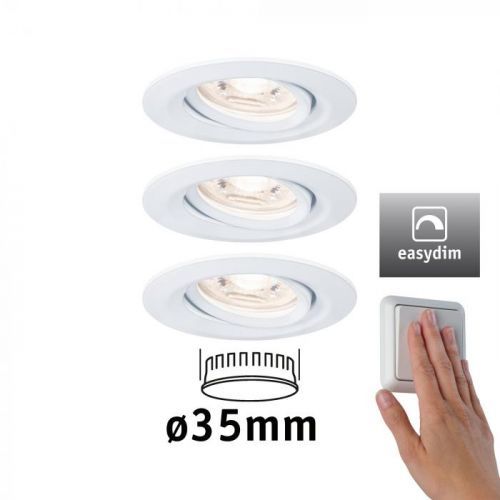 PAULMANN LED vestavné svítidlo Nova mini Plus EasyDim výklopné 3x4,2W 2700K bílá mat 230V 929.71 92971