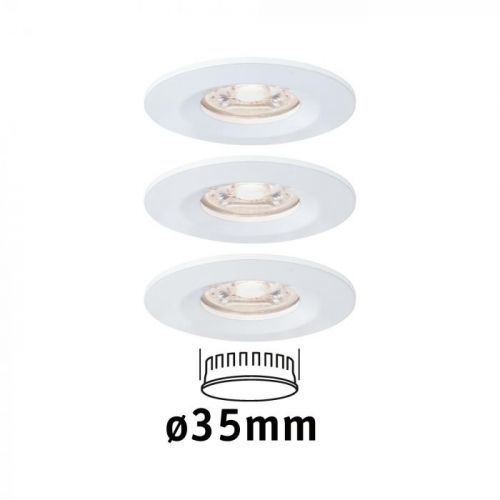 PAULMANN LED vestavné svítidlo Nova mini nevýklopné IP44 3x4W 2700K bílá mat 230V 942.99 94299