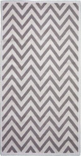 Béžový bavlněný koberec Vitaus Zikzak, 80 x 200 cm