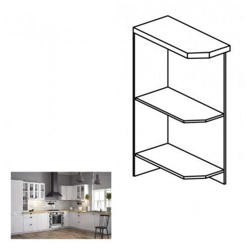 Spodní skříňka policová PROVANCE D25PZ bílá Tempo Kondela Pravé