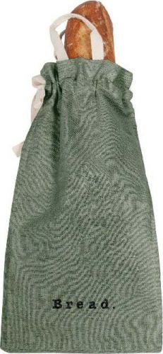 Látkový vak na chléb s příměsí lnu Linen Couture Bag Green Moss, výška 42 cm