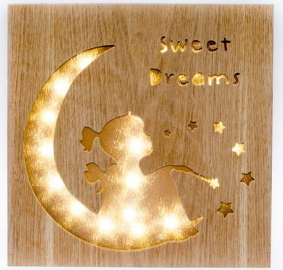 Dřevěná svítící dekorace Dakls Sweet Dreams