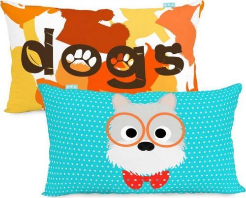 Oboustranný bavlněný povlak na polštář Mr. Fox Dogs 50 x 30 cm