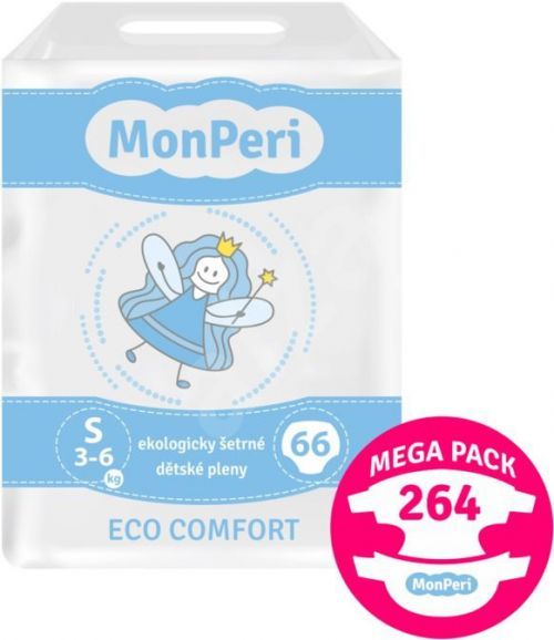 MonPeri Eco Comfort Mega pack S 3–6kg Eko Jednorázové dětské plenky 264ks