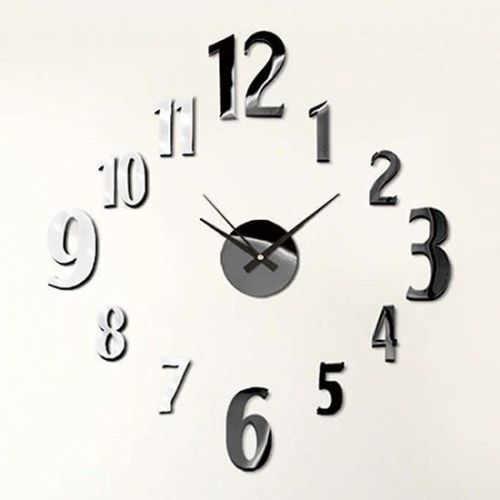 Nový originální design nástěnných nalepovacích hodin. Pěnová čísla s pevným povrchem v kombinaci bíle a černé barvy. .01311 171424 Nalepovací hodiny E01.3773