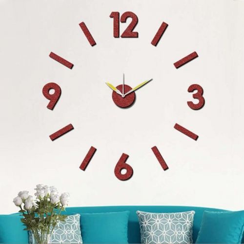 Nový originální design nástěnných nalepovacích hodin. Pěnové číslice s lesklým povrchem v červené barvě. .01313 171425 Nalepovací hodiny 3775.20