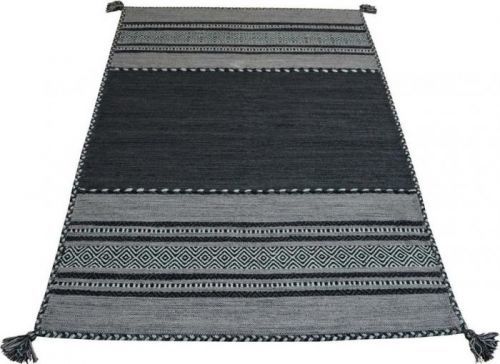 Tmavě šedý bavlněný koberec Webtappeti Antique Kilim, 120 x 180 cm