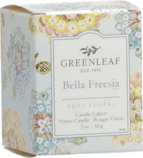 Svíčka s vůní frézie Greenleaf Bella Freesia, doba hoření 15 hodin