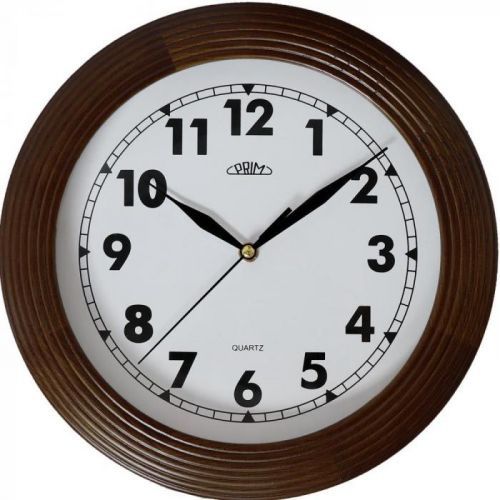 Klasické dřevěné hodiny PRIM s arabskými číslicemi..01742 171688 E07P.3975.50