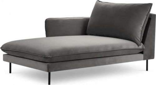 Tmavě šedá sametová lenoška Cosmopolitan Design Vienna, levý roh