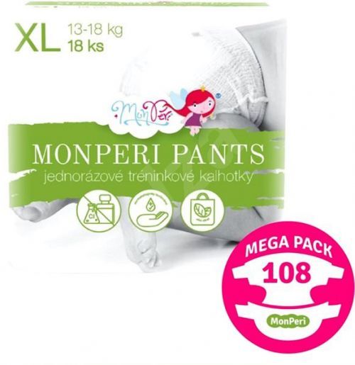 MonPeri Eko Jednorázové tréninkové plenkové kalhotky XL 13–18 kg 108ks