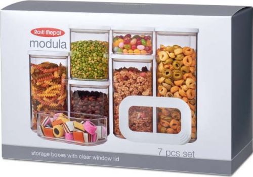 Set 7 úložných boxů na potraviny Rosti Mepal Modula Starter
