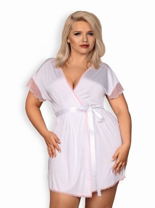 Elegantní župan Girlly peignoir XXL - Obsessive