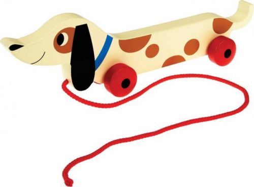 Dřevěný tahací jezevčík Rex London Charlie The Sausage Dog, délka 31,5 cm