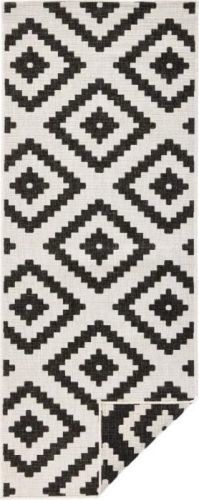 Černo-krémová venkovní koberec Bougari Malta, 80 x 350 cm