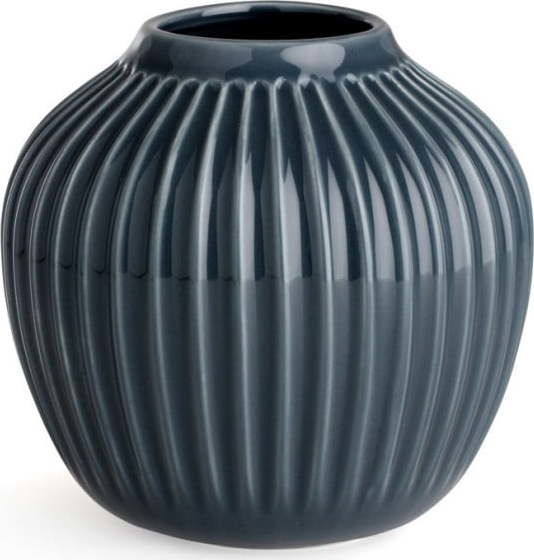 Antracitová kameninová váza Kähler Design Hammershoi, výška 12,5 cm