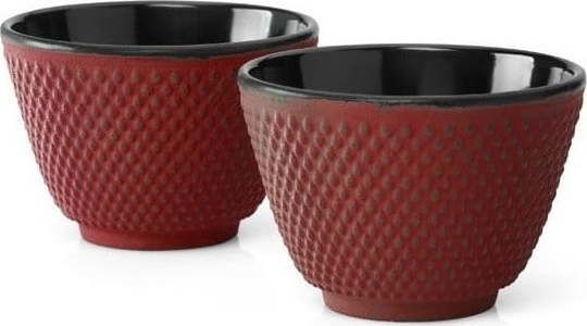 Sada 2 červených litinových hrnečků na čaj Bredemeijer Xilin, ⌀ 7,8 cm