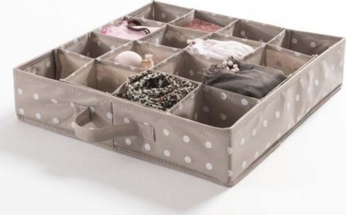 Béžový organizér do zásuvky s 16 přihrádkami Compactor Dots