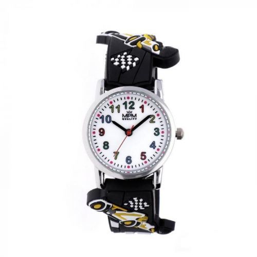 Populární dětské hodinky s čitelnými číslicemi a barveným gumovým řemínkem s různými obrázky. .01648 171643 MPM Kids Formula 11233.A