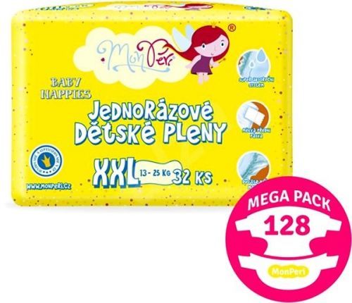 MonPeri Klasik Mega Pack XXL 13-25kg Eko Jednorázové dětské pleny 128ks