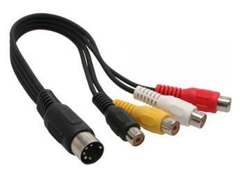 Kabel audio DIN 5pin(M) - 4x cinch(F), 20cm