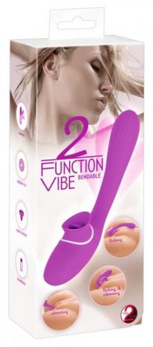 2-Function Vibe - cordless, bendable clitoral and vaginal vibrator (pink)