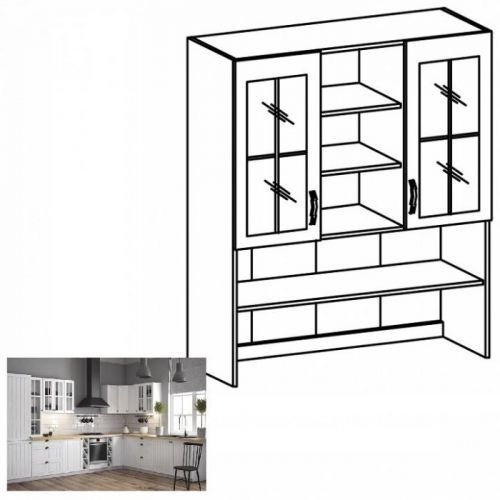 Horní skříňka policová PROVANCE K120 bílá / sosna andersen Tempo Kondela