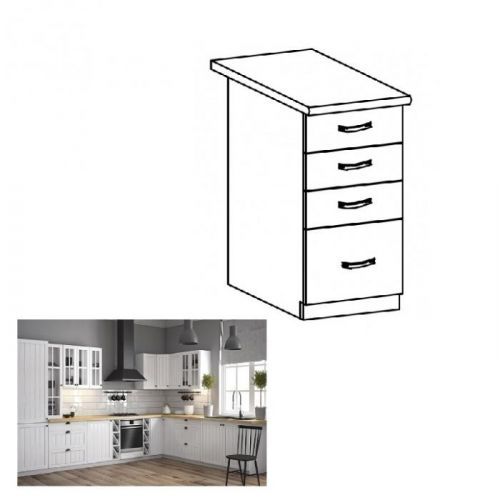 Spodní skříňka PROVANCE D40S4 bílá / sosna andersen Tempo Kondela