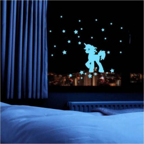 Svítící samolepka Fanastick Unicorn With Stars