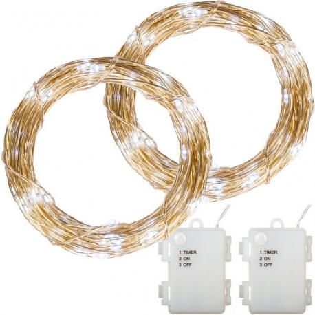 Sada 2 kusů světelných drátů - 100 LED, studená bílá VOLTRONIC® M68028