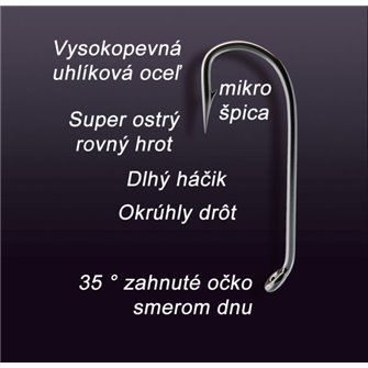 Kaprový rybářský háček Long Shank Tandem Baits 10 ks vel. 6, 10ks