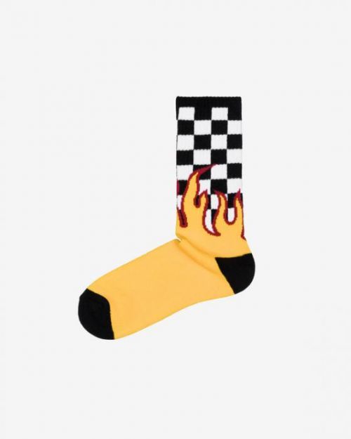 Vans Flame Check Ponožky Černá Žlutá