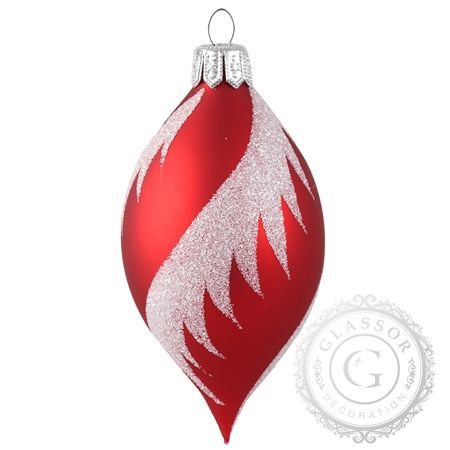 Oliva červená bílý dekor