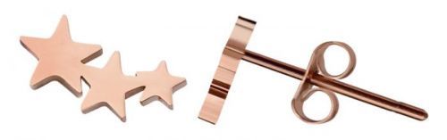Troli Moderní růžově zlacené náušnice s hvězdičkami
