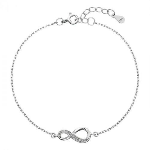 Evolution Group Stříbrný náramek se zirkony infinity 13009.1