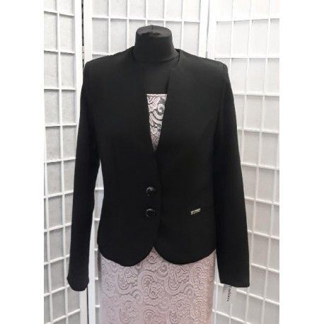Dámské elegantní černé sako, Velikost 44, Barva Černá L&S Fashion LS05