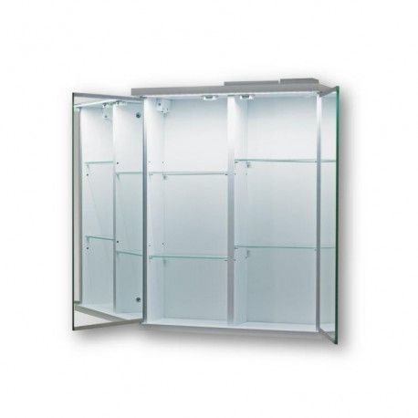 HOPA Vrchní zrcadlová skříňka NICE s LED osvětlením 60 × 64 ×15 cm OLNNIC60