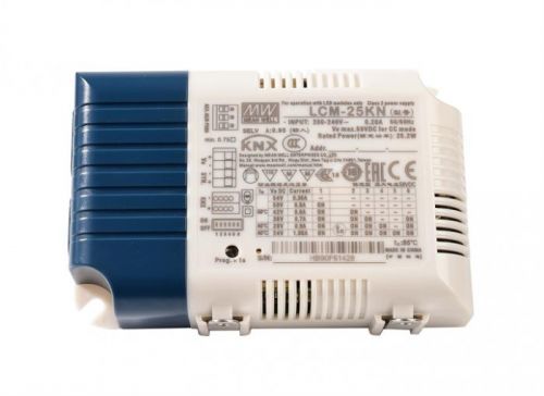 Meanwell napájení DIM, Multi CC, LCM-25KN - KNX konstantní proud 350/500/600/700/900/1050 mA IP20 stmívatelné 6-54 VDC 18,9 W / 25,2 W 862174