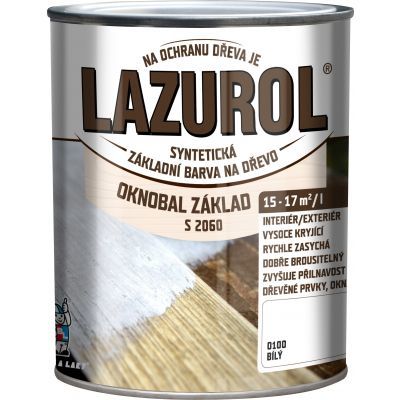 Lazurol S2060 Oknobal základní barva na dřevo, bílá, 600 ml