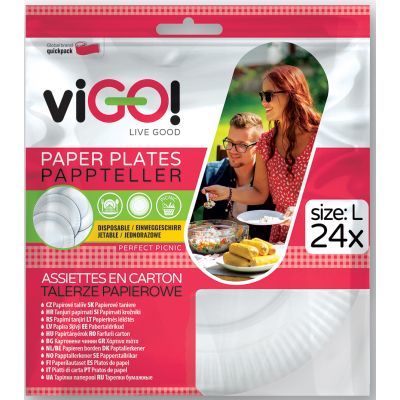 viGO papírové talíře 23 cm, balení 24 ks