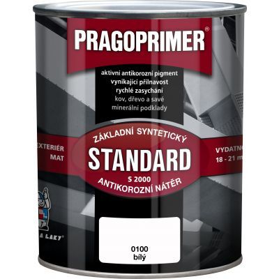 Pragoprimer Standard S2000 základní barva na kov, bílá, 600 ml
