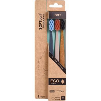 Soft Dent Eco zubní kartáček soft, 3 ks