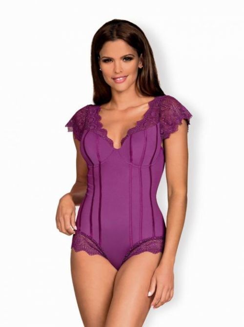 Svůdné body Moketta teddy purple - Obsessive S/M Fialová