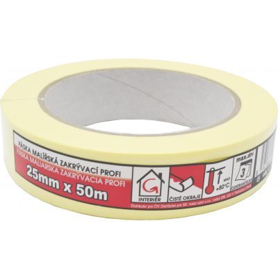 Mako Profi lepicí páska zakrývací, 3 dny, do 80 °C, rozměr 25mm × 50 m
