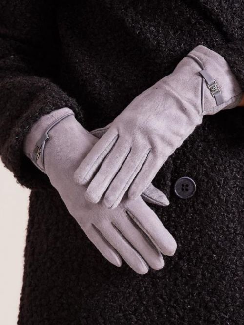 SVĚTLE ŠEDÉ DÁMSKÉ RUKAVICE AT-RK-902.08-GRAY Velikost: M/L