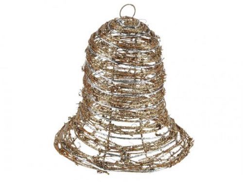 MFP 8885932 zvonek ratan zlatý vánoční 20cm R4587