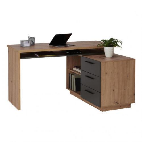 Xora PSACÍ STŮL, antracitová, barvy dubu - antracitová, barvy dubu