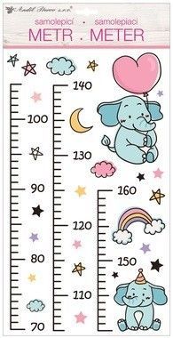 Anděl Samolepky na zeď - dětský metr - Sloni - 10297